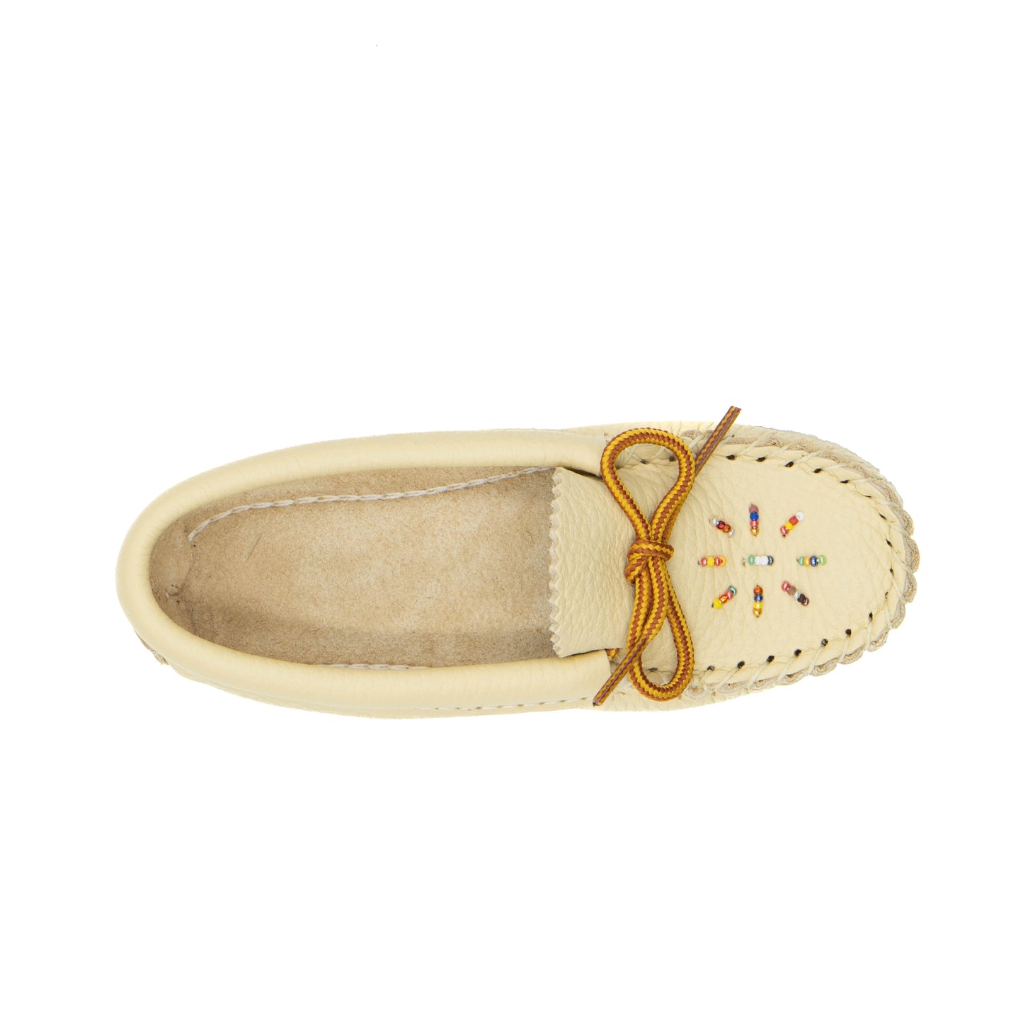 Children's Natural Moosehide Beaded Mocccasins Authentic Indigenous Moccasins