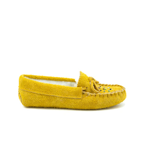 Women's Moose Suede Beaded Moccasins With Fleece Lining