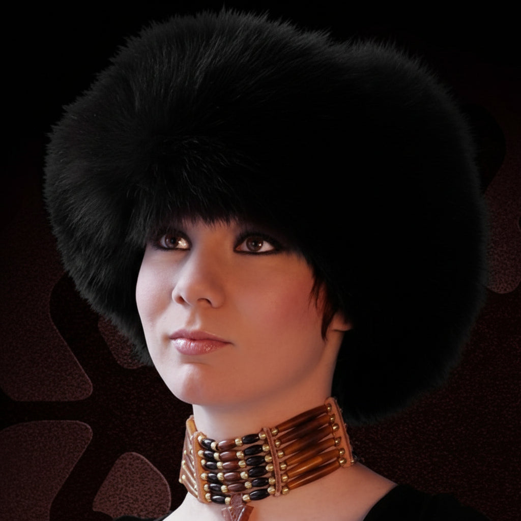 Tecumseh Canada Black Fox Fur Bomber Hat - Handcrafted in Canada