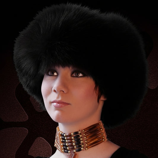 Tecumseh Canada Black Fox Fur Bomber Hat - Handcrafted in Canada