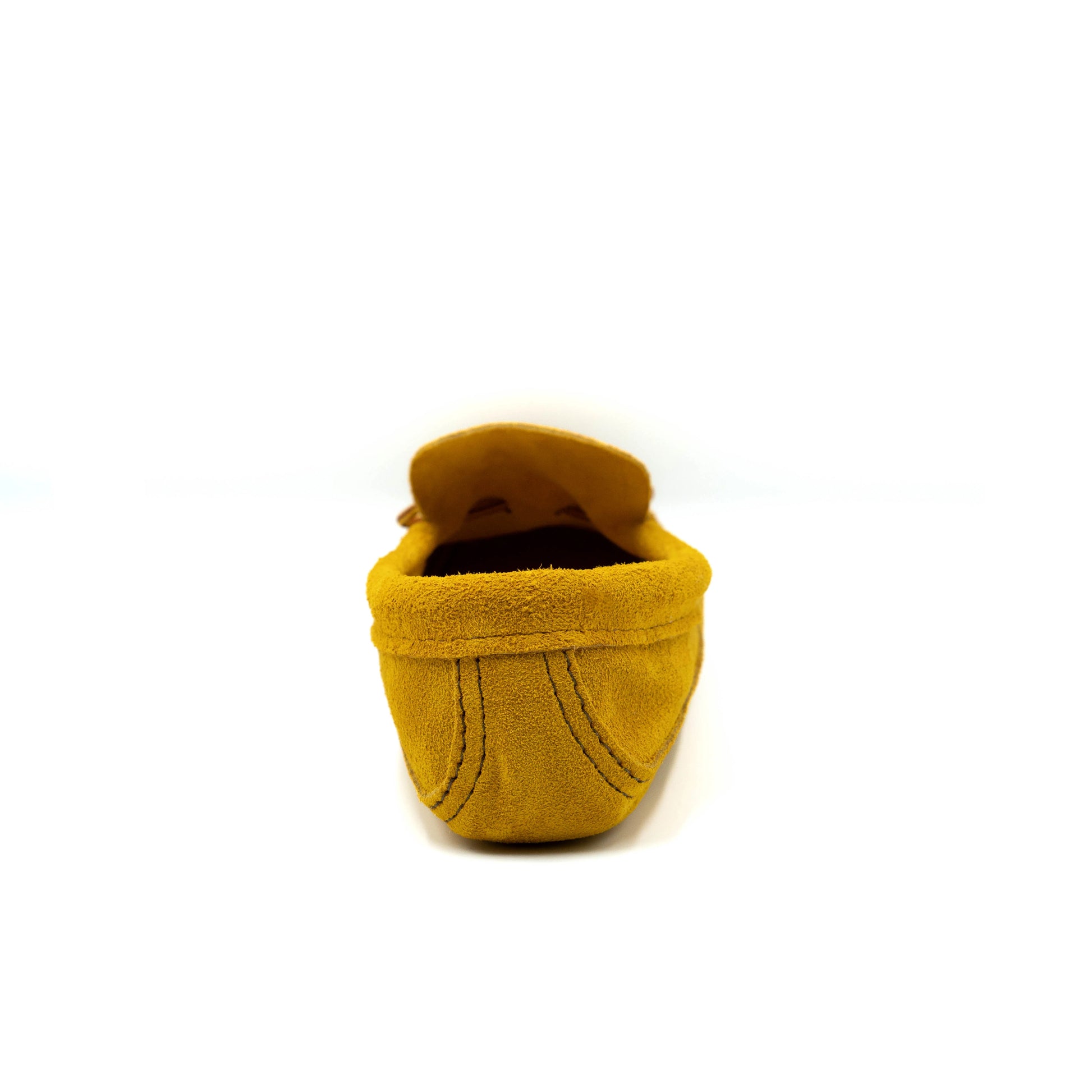 the heel of Indian Tan Moccasins on a white background
