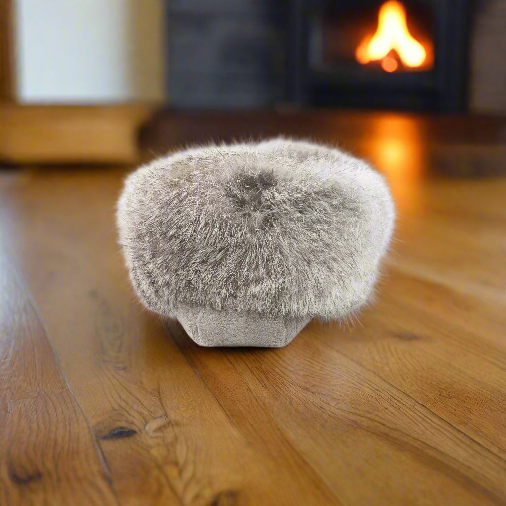 Bastien Moccasins 240W Grey Rabbit fur fleece lining made in Canada