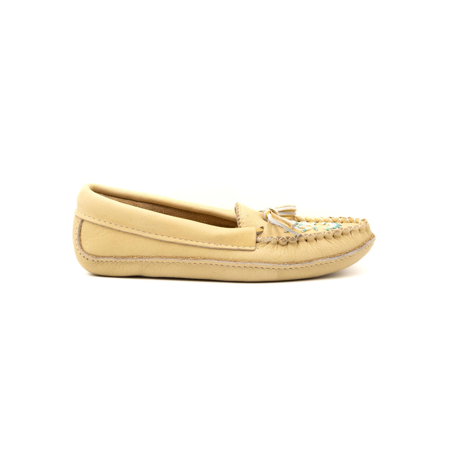 Yänonhchia' (home) - Women's Moose Hide Moccasins With Moose Hide Padded sole