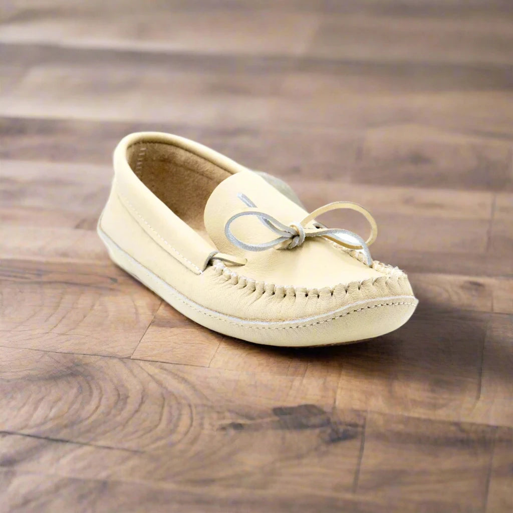 mens moccasins on hardwood floor