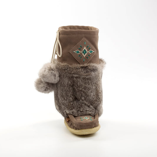 Rimrock Mukluks by Tecumseh Canada with grey suede and grey rabbit fur