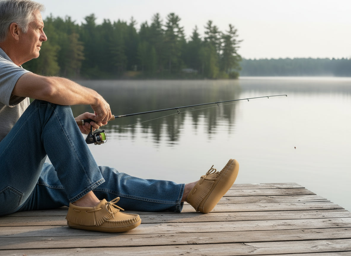 Mens Fringe Moccasins made in Canada