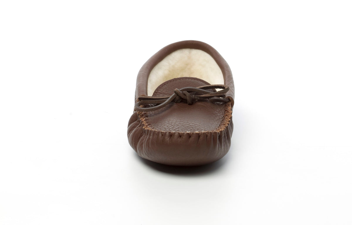 The front view of a Canadian Made moccasin