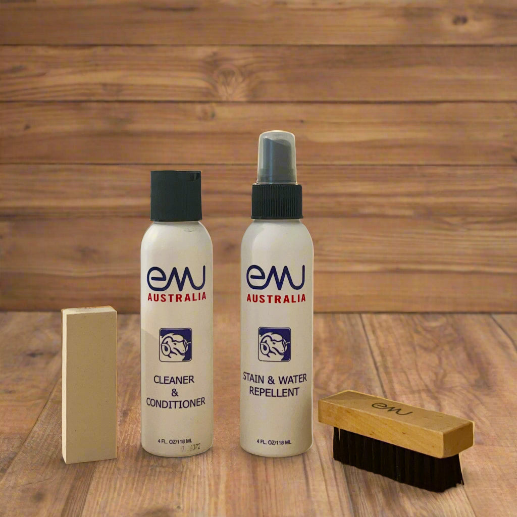 Shoe care kit for Mukluks, moccasins, and Emu Sheepskin Boots