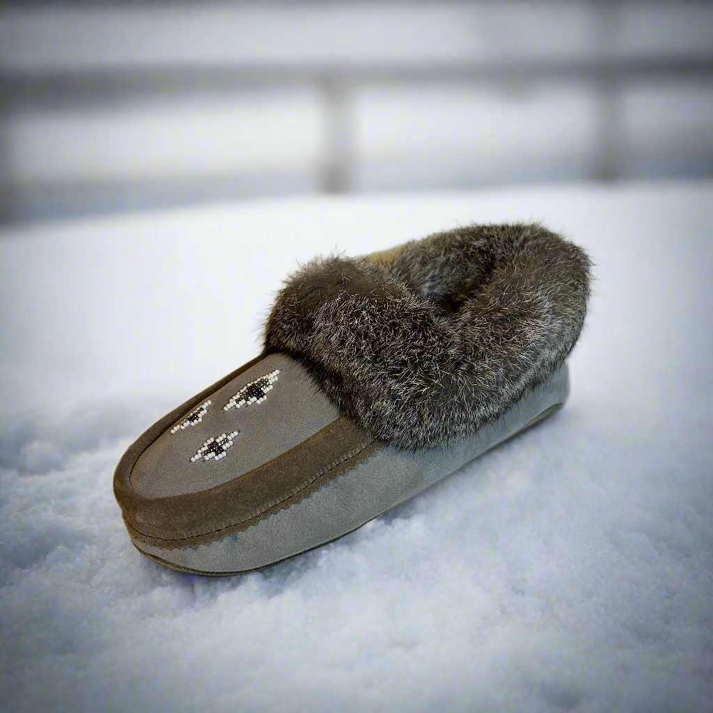 sheepskin slippers on deck made in canada
