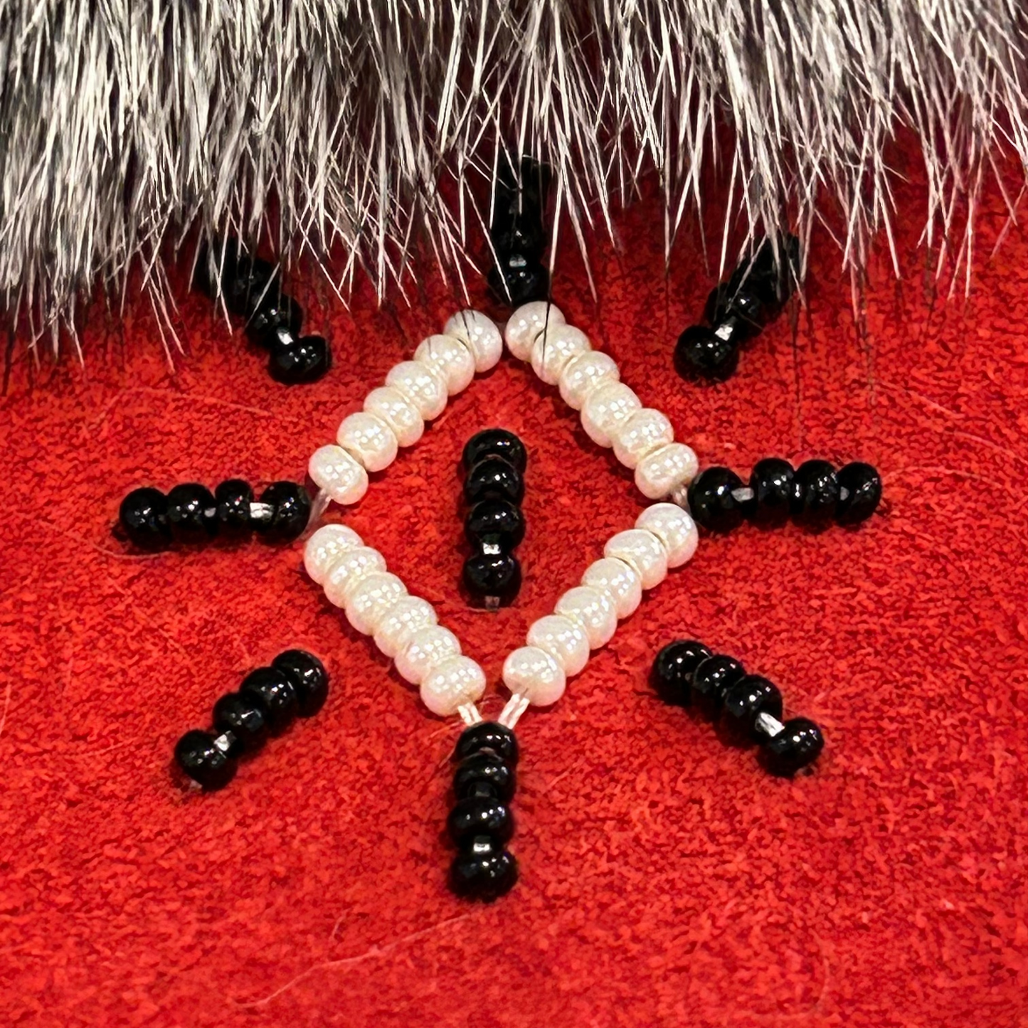 Women's Red Ruby Suede Moccasins With Grey Rabbit Fur Collar - Spirit Moccasins