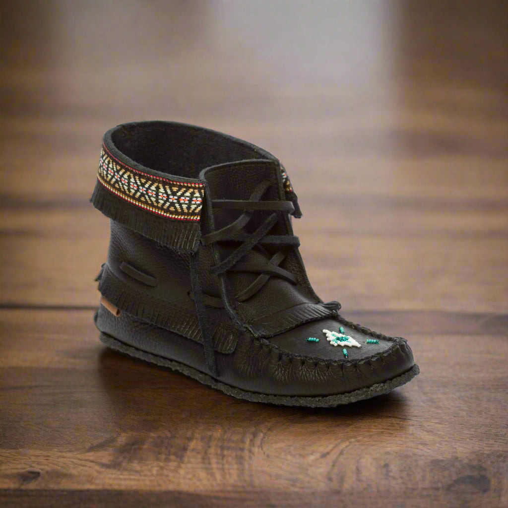 Tecumseh Black Moccasins ankle boots