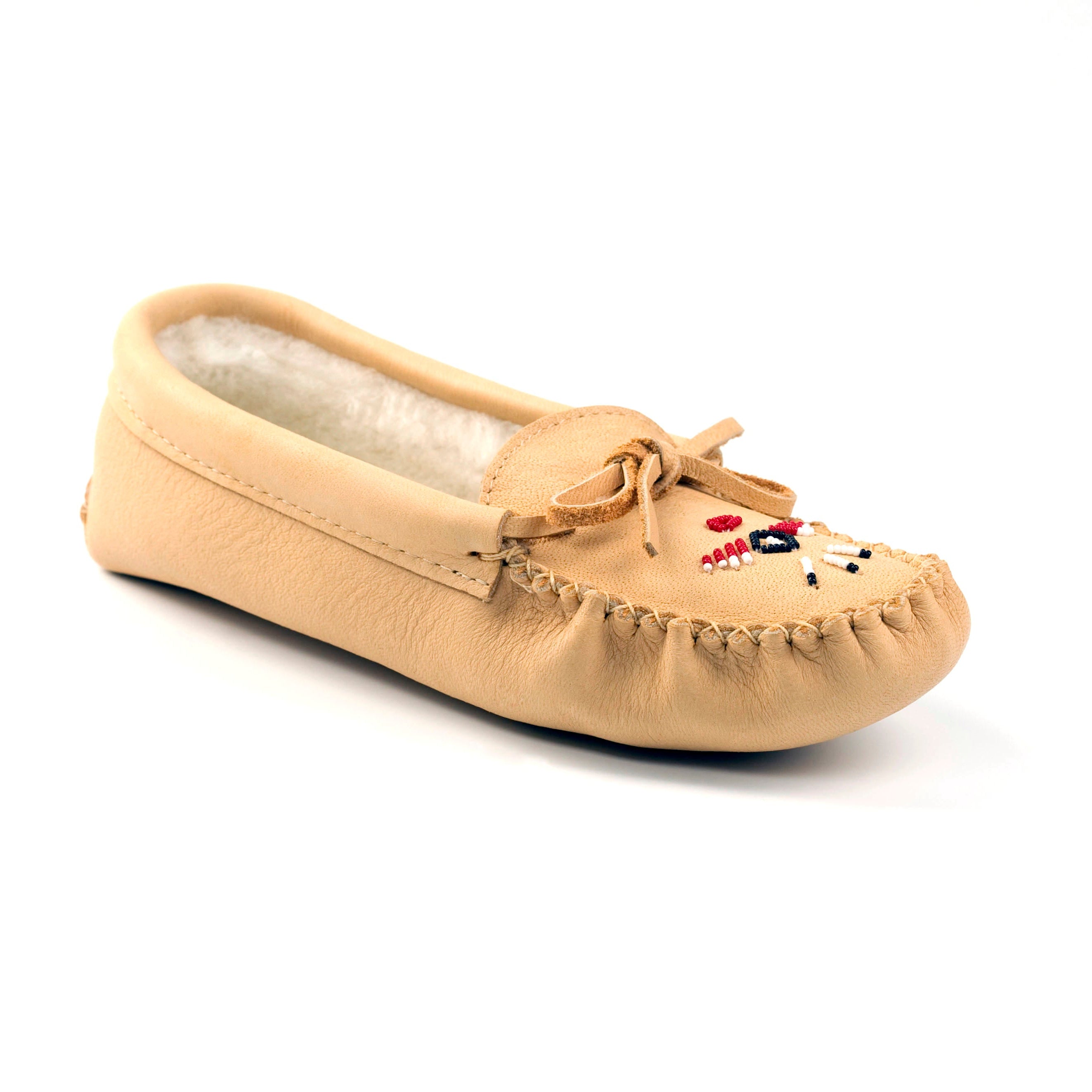 Women's Natural Moosehide Moccasins With Fleece Lining – Sheepskin
