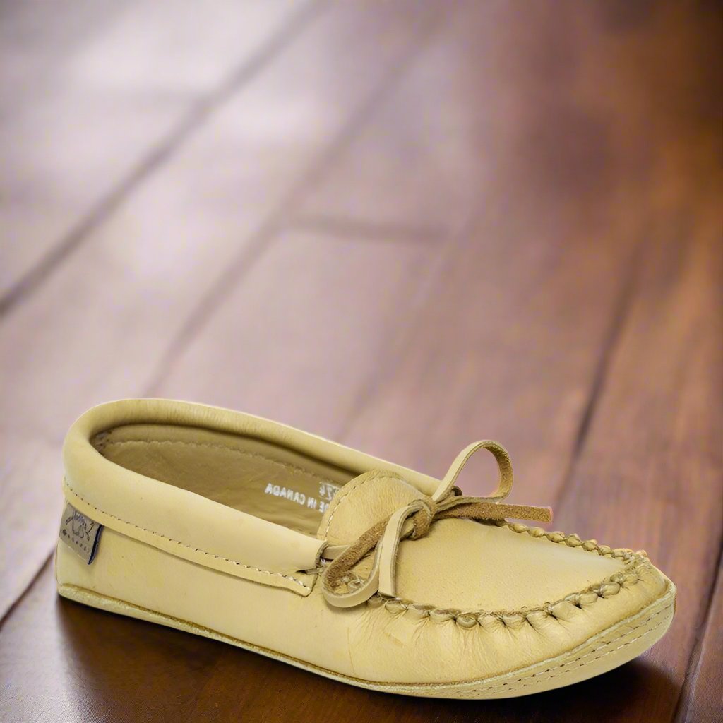 Men's Laurentian Chief Natural Moosehide Moccasins With Double Padded Sole