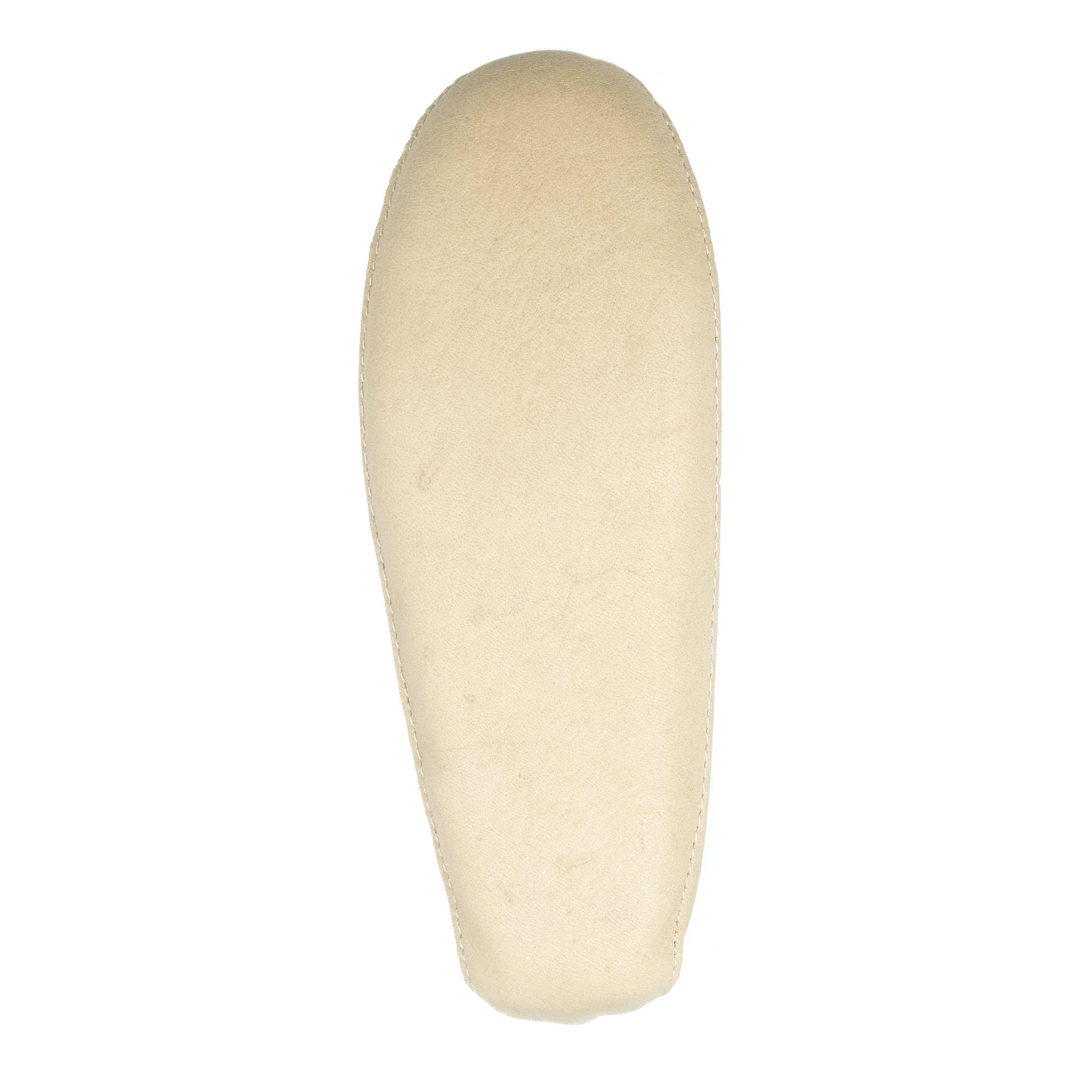 Beige moccasin sole on a white background