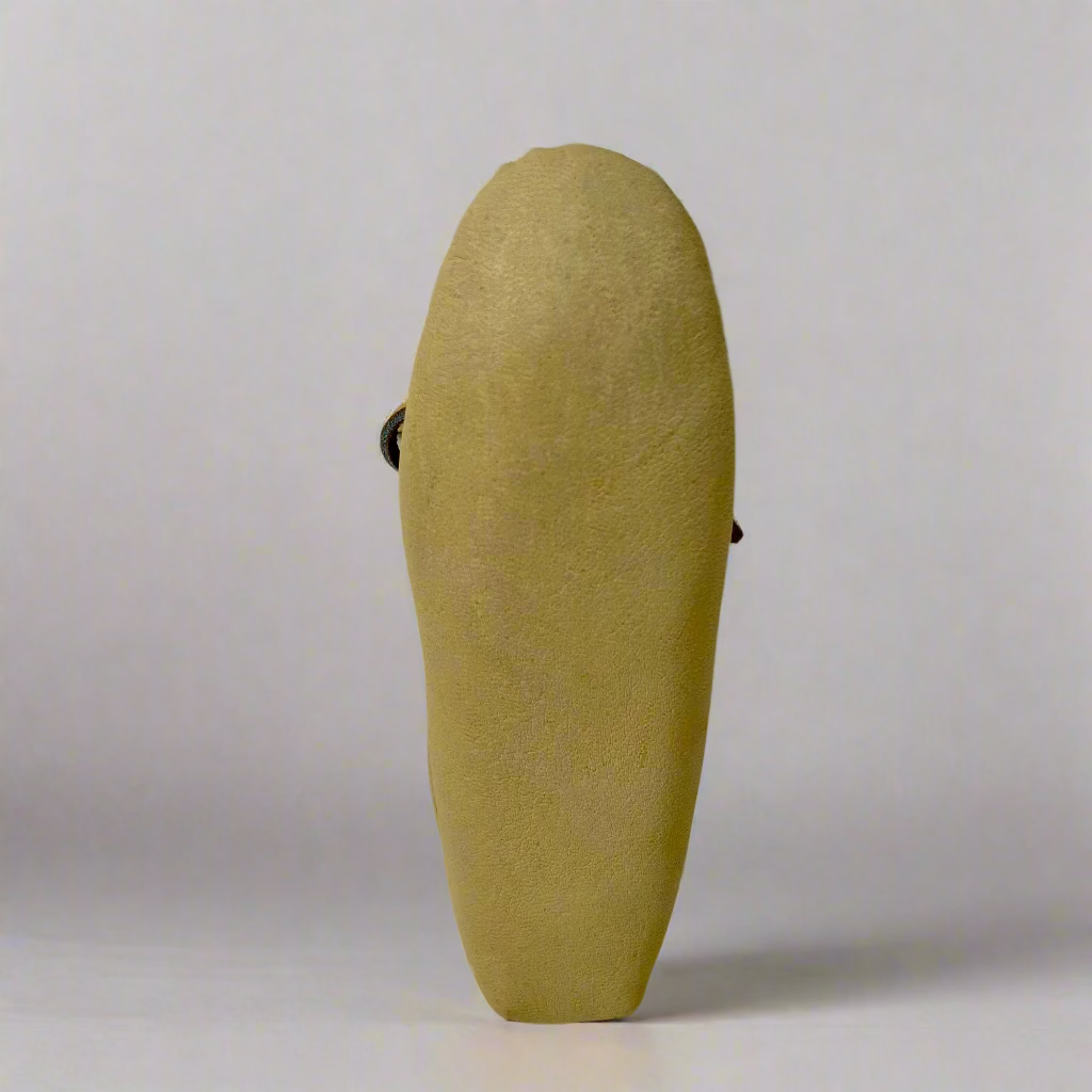 Beige mossins sole on a white background