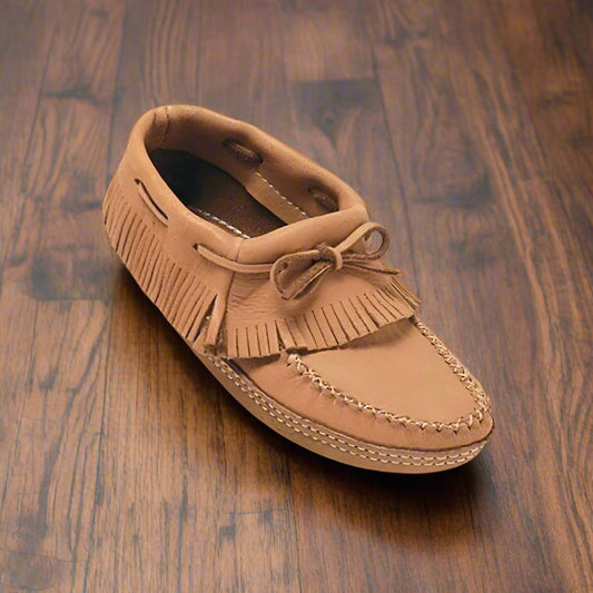 womans papoose moccasins canada with mooshide and fringe moccasin collar