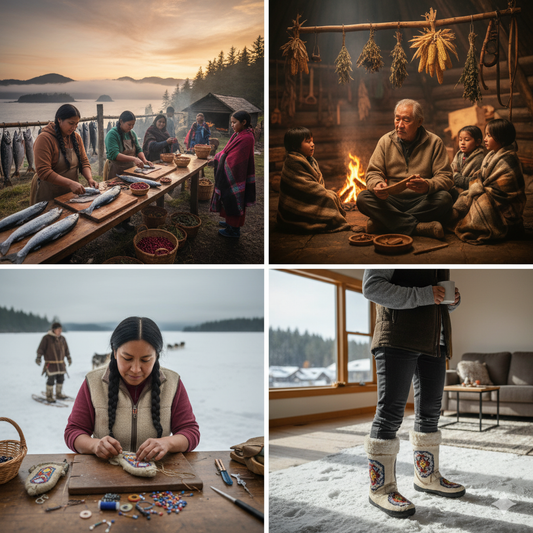 indigenous moccasins and harvesting