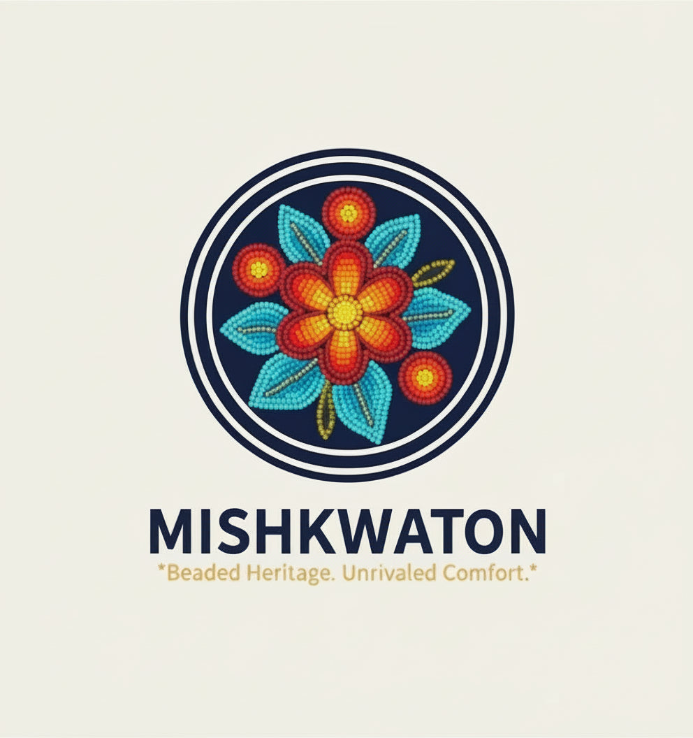 Logo of Mishkwaton with a colorful floral design on a white background