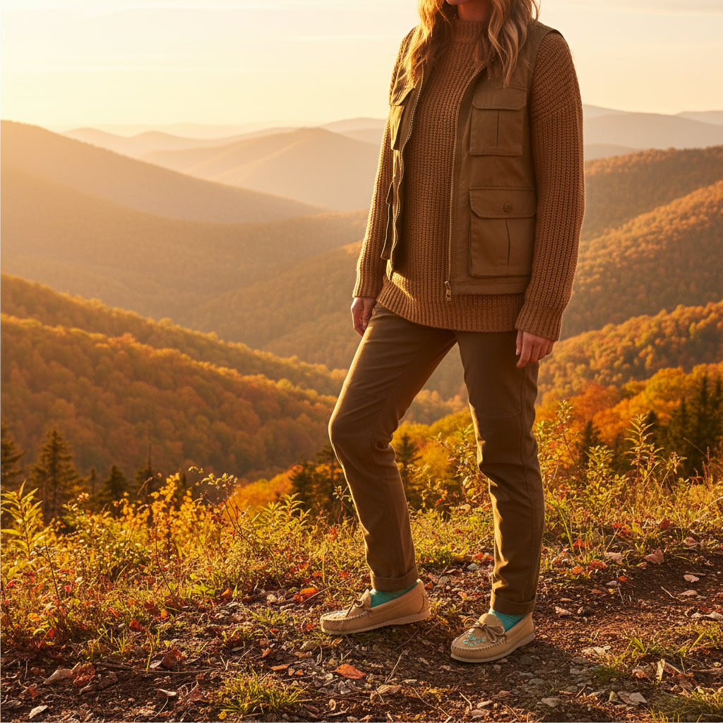 Women's Yänonhchia’ (house) - Women's Outdoor Moose Hide Leather Driving Moccasins