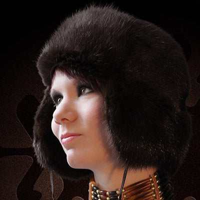 Tecumseh Canada Brown Muskrat Fur Hat - Made in Canada