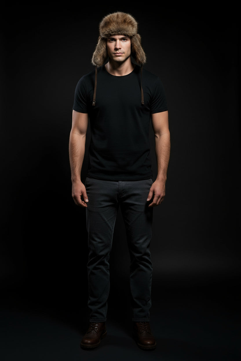 Tecumseh Canada Natural Muskrat Fur Hat - Made in Canada