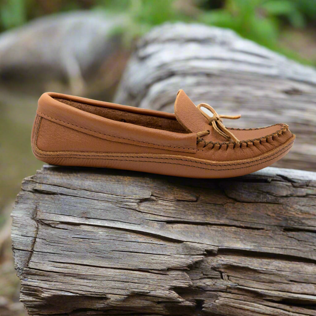 Men's Heavy Cork Bullhide Moccasins With Double Padded Sole - Special Order 2 - 3 Weeks For Delivery
