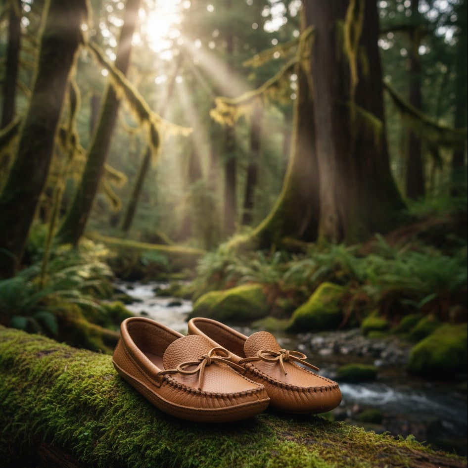 Men's Heavy Cork Bullhide Moccasins With Double Padded Sole - Special Order 1 - 2 Weeks For Delivery
