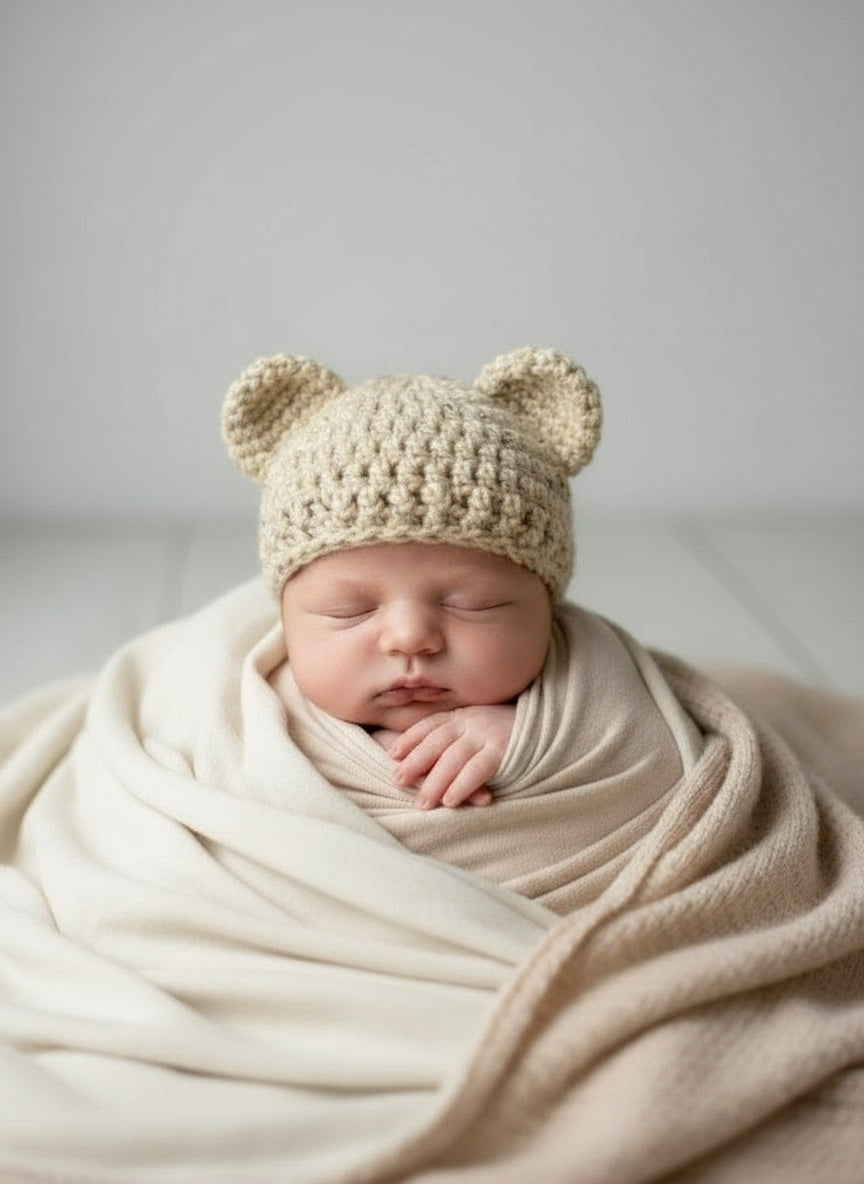 Crocheted bear-bear hat
