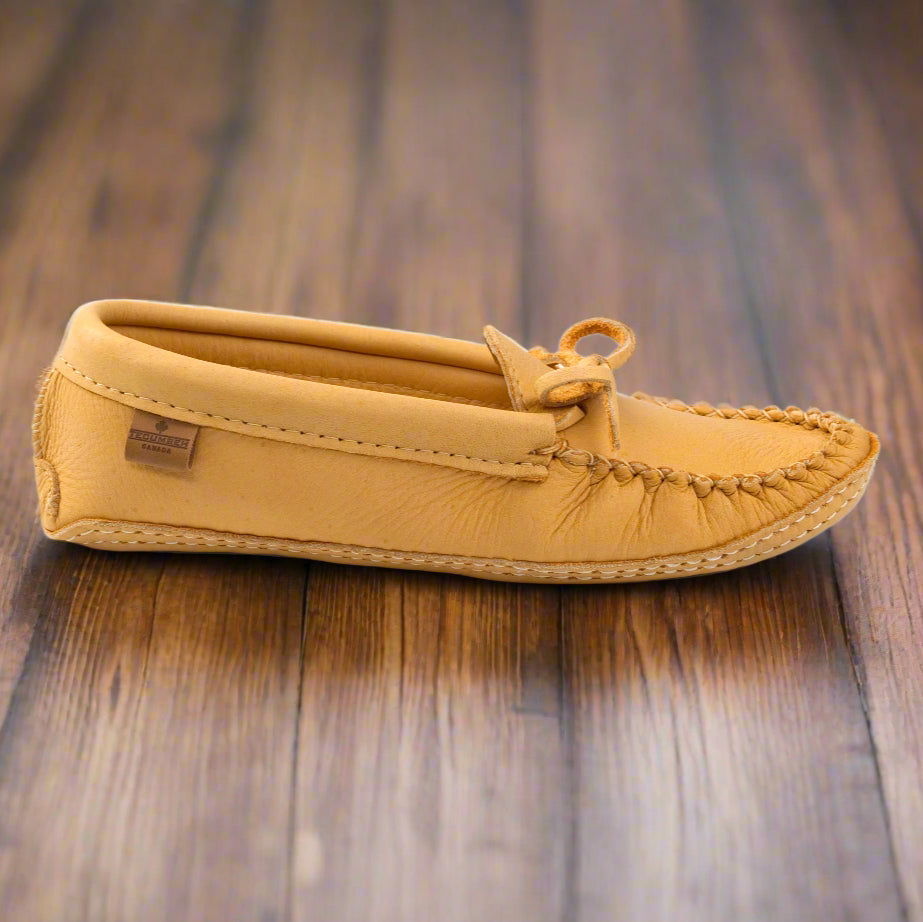 Men's Tecumseh Canada Natural Moosehide Moccasins With Double Padded Sole