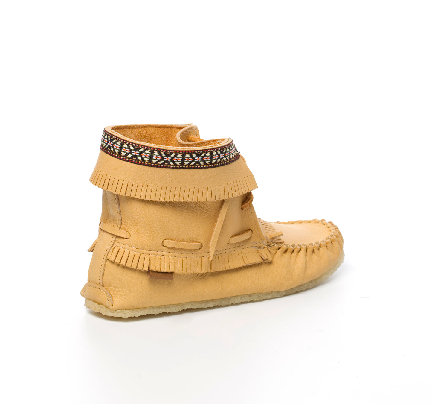 Men's Laurentian Chief Moosehide Concho Moccasin Boots 6" - Double Fringe - 137597NAM