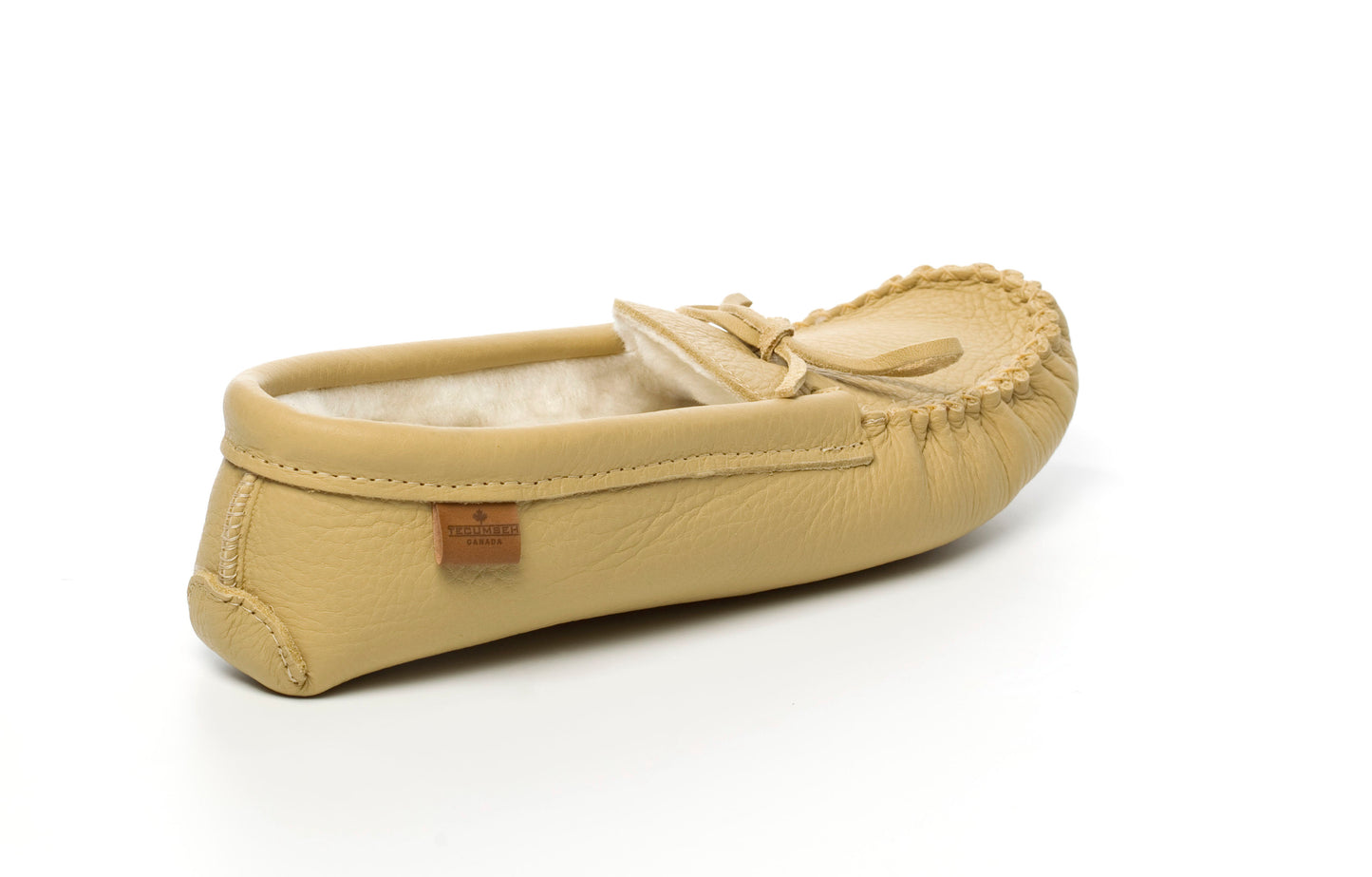 Men's Tecumseh Canada Natural Moosehide Fleece Lined Moccasins