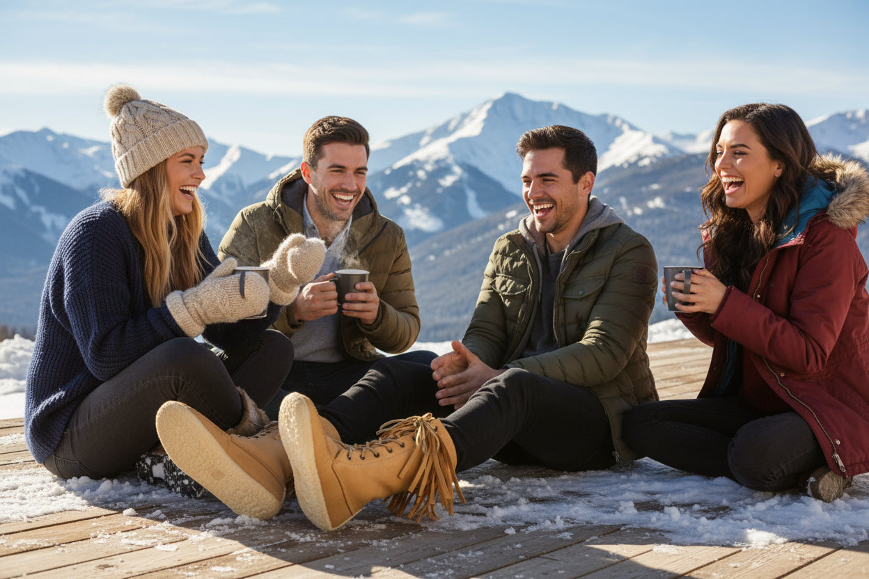 Tan fringed boot on a white background