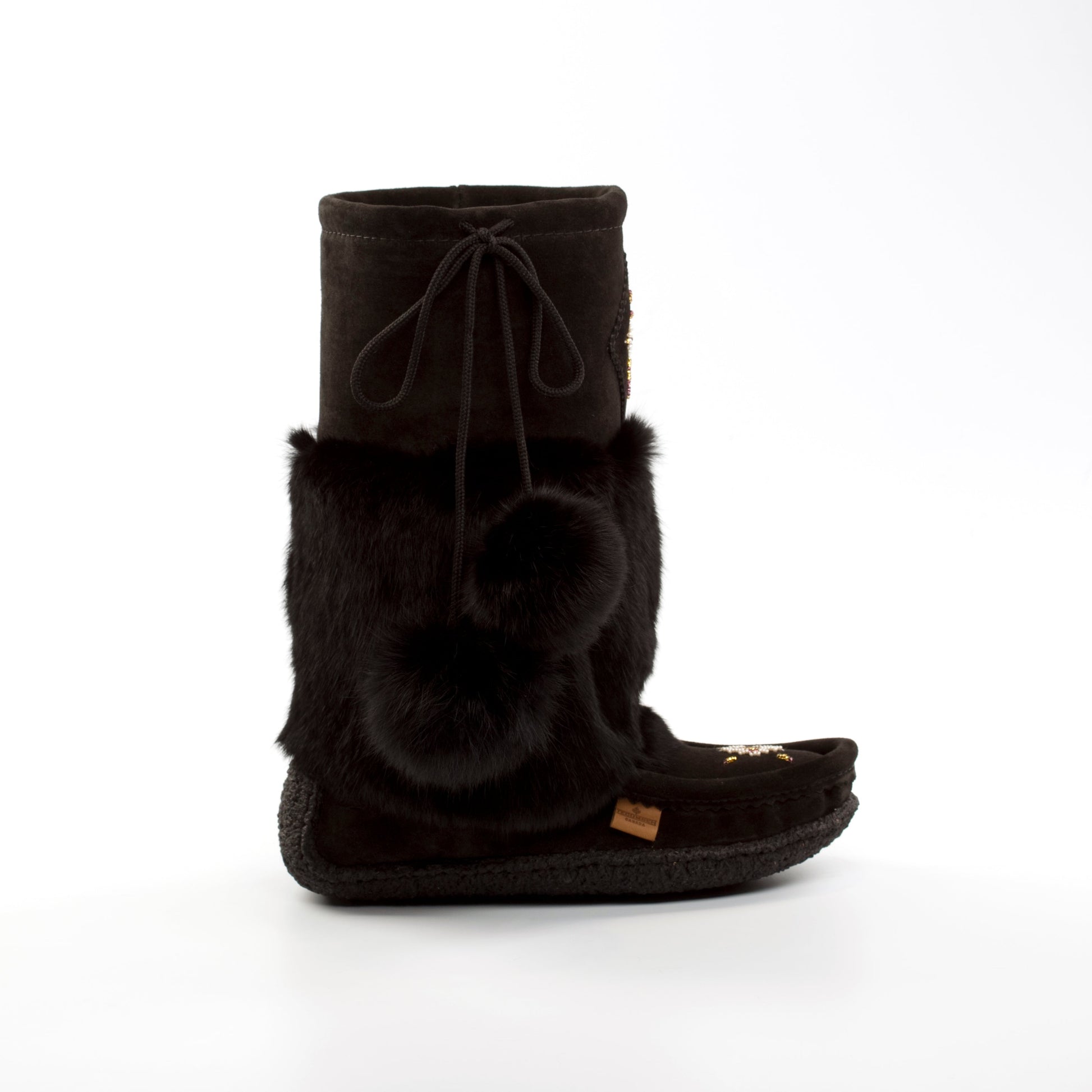 short black suede mukluks Tecumeh Canada 