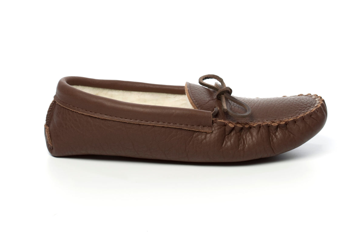 Brown moccasin slipper 