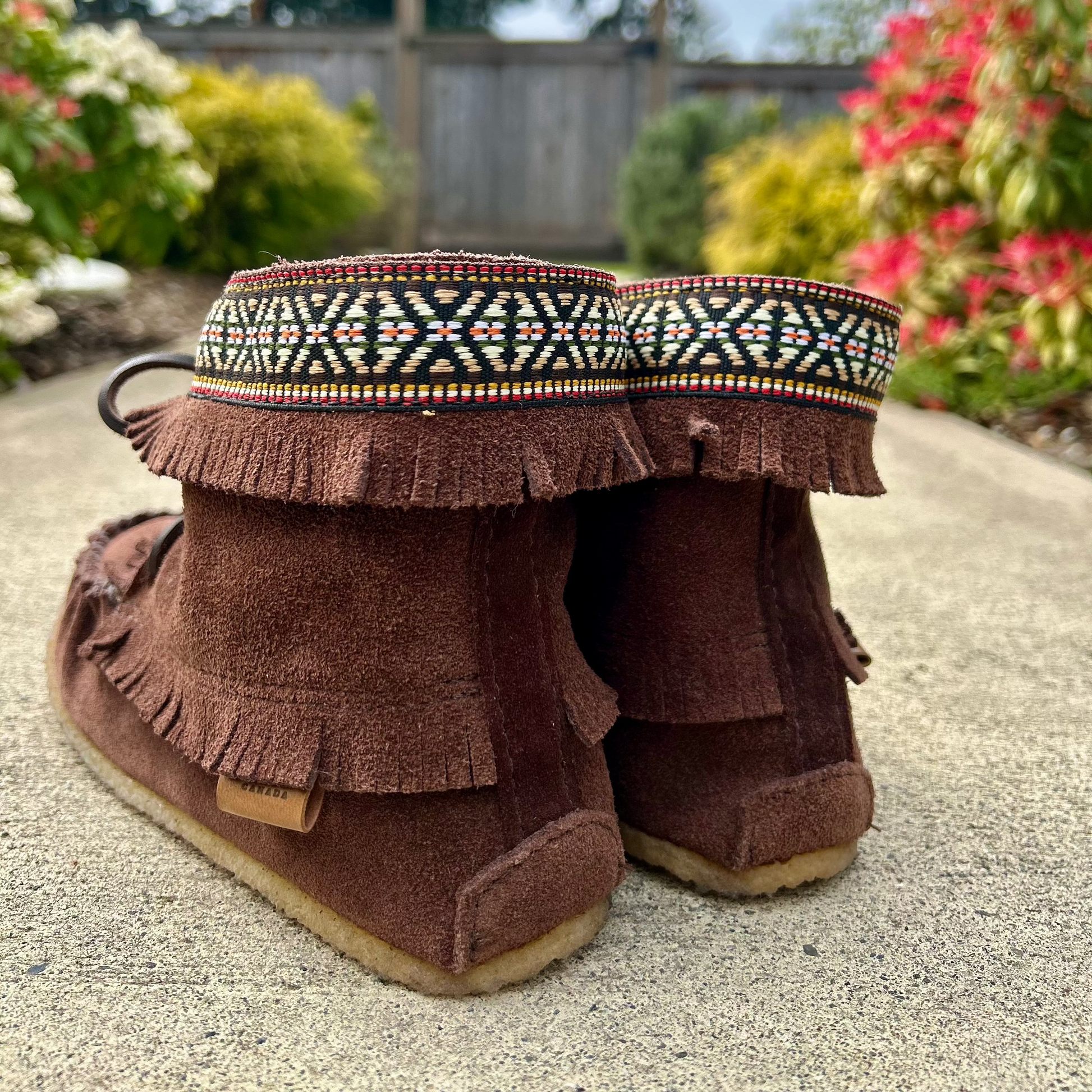 Concho boots in chocolate womans ankle moccasins made in canada 
