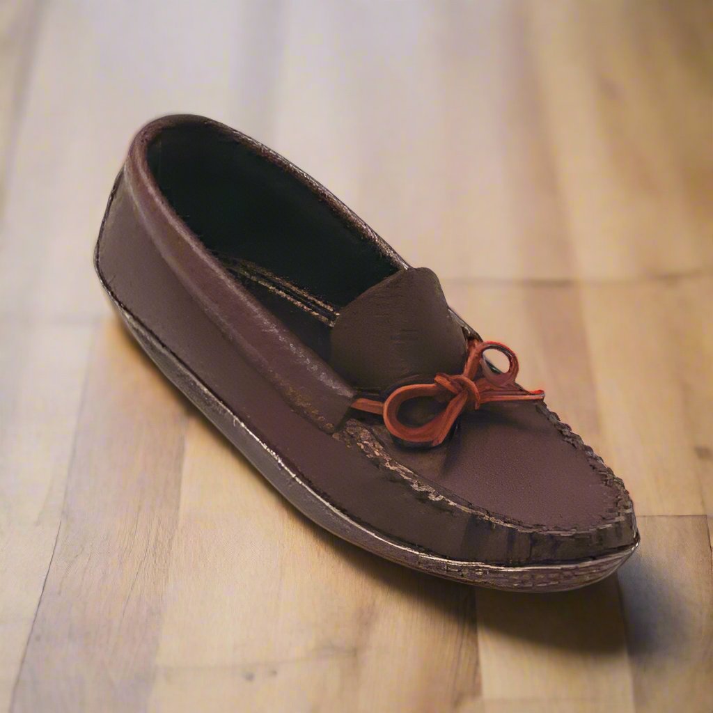 Men's Burgundy Leather Moccasins With Double Padded Sole