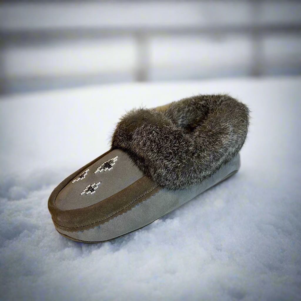 sheepskin slippers on deck made in canada 