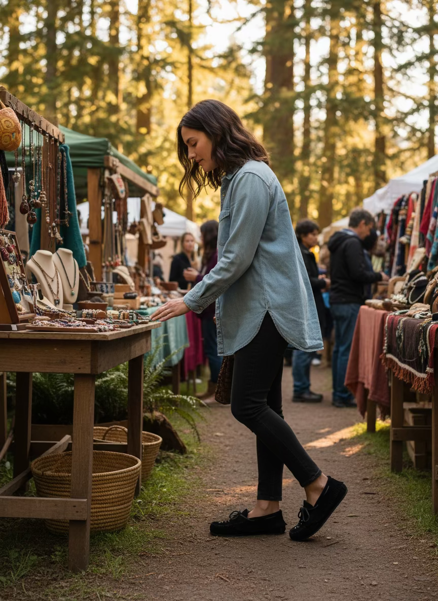 Black loafer shoe on a white background
