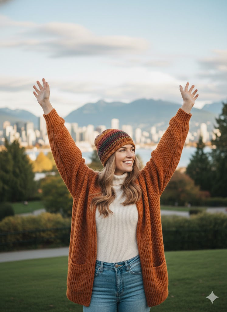 Rosie's Garden Handcrafted Slouchy Beanie - Autumn Glow