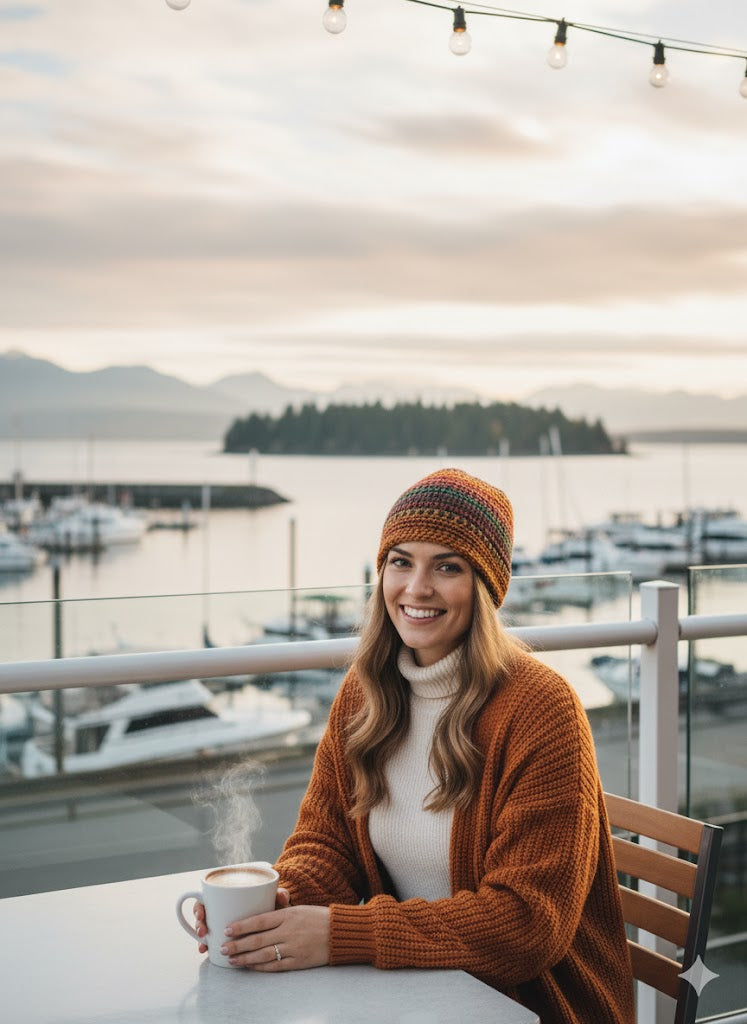 Rosie's Garden Handcrafted Slouchy Beanie - Autumn Glow