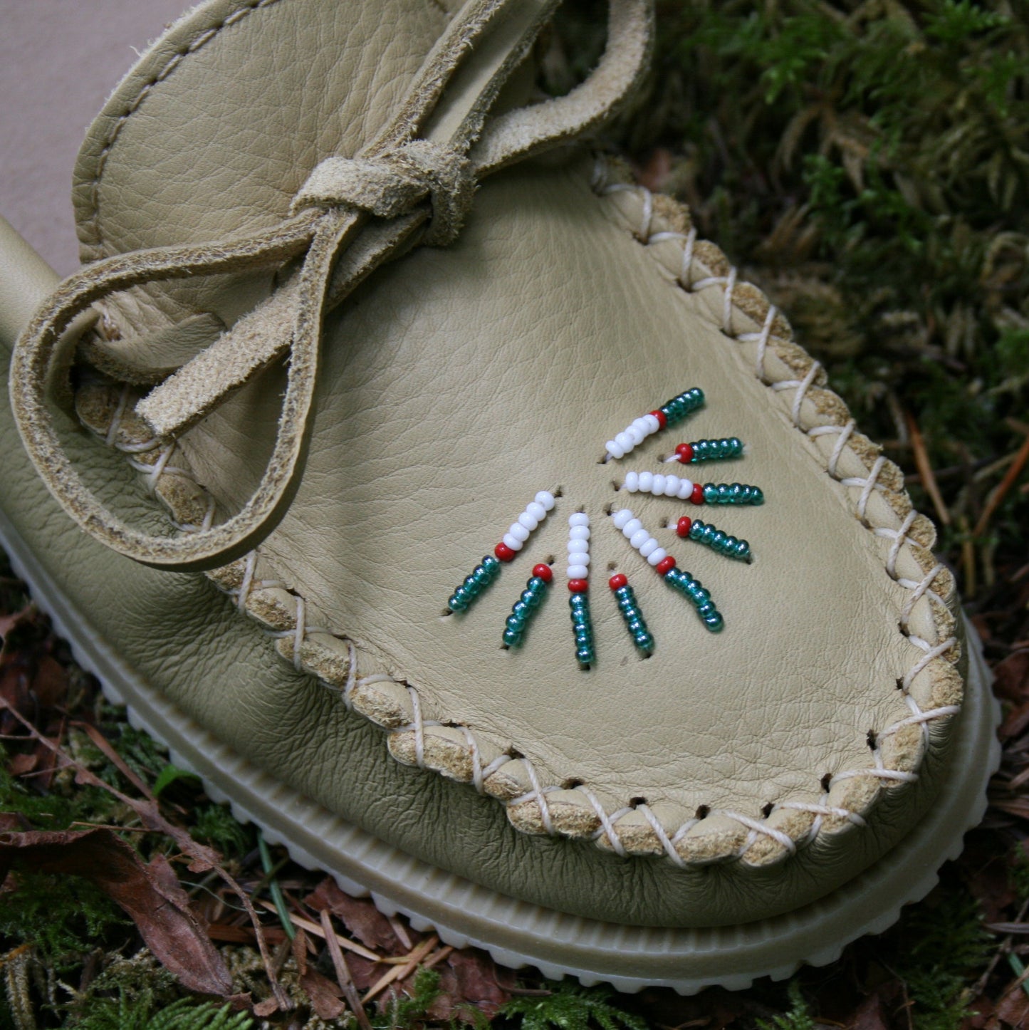 Women's Deer Tan Leather Moccasins With Chief Sole