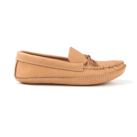 Women's Natural Moosehide Moccasins With Double Padded Sole