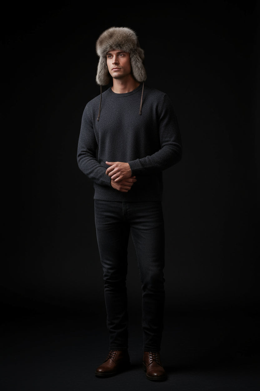 Tecumseh Canada Lynx Shade Fox Fur Bomber Hat - Handcrafted in Canada