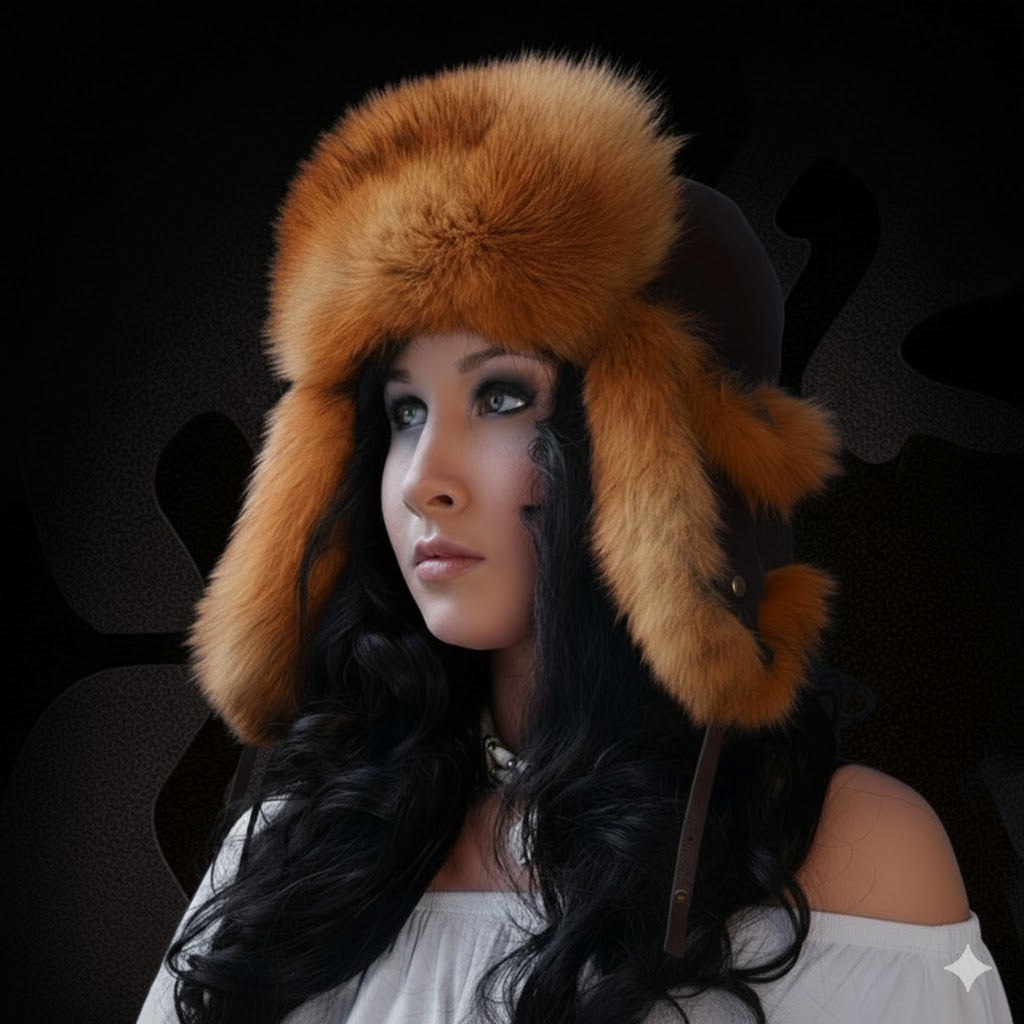 Tecumseh Canada Red Fox Fur Bomber Hat - Handcrafted in Canada