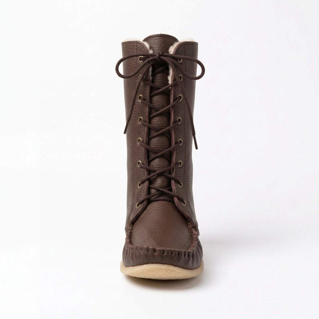 Men's Tecumseh Handcrafted Rocky Oil Leather Snowshoe Boots | Authentic Canadian Made & Sheepskin Lined
