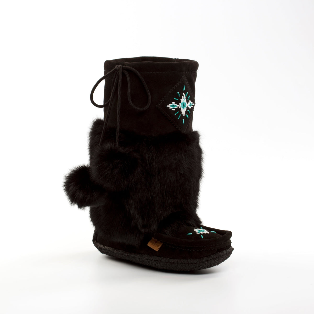 Tecumseh Canada Black Suede Mukluks Raven II Style