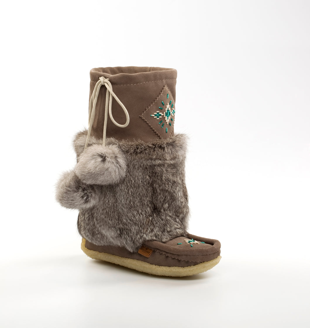 Tecumseh Canada Rimrock Short Mukluks Charcoal Suede and Merino Wool