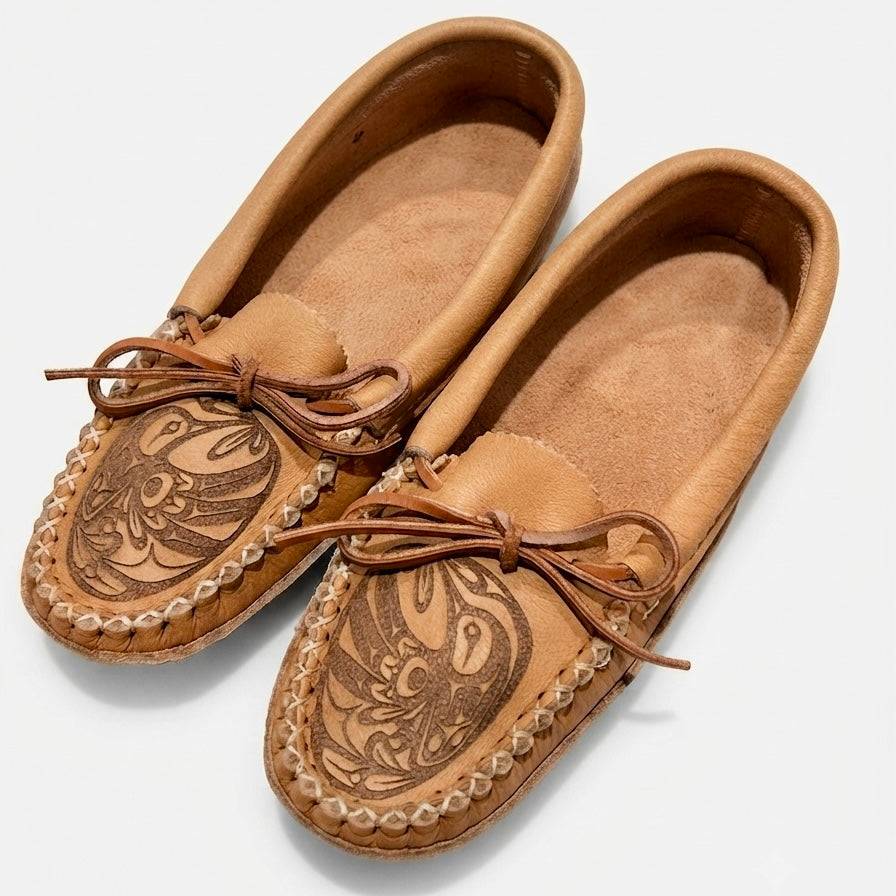 Spirit Moccasins: Women's Hummingbird Moccasins - Genuine Canadian Maple Moose Hide