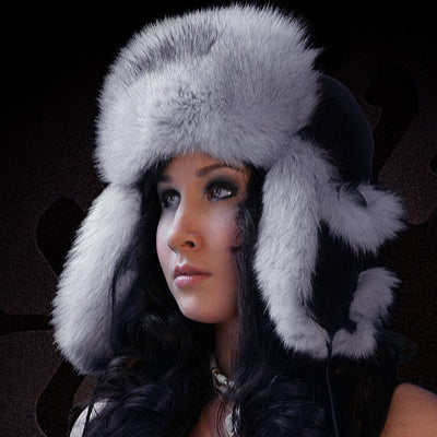 Tecumseh Canada Blue Fox Fur Bomber Hat - Handcrafted in Canada