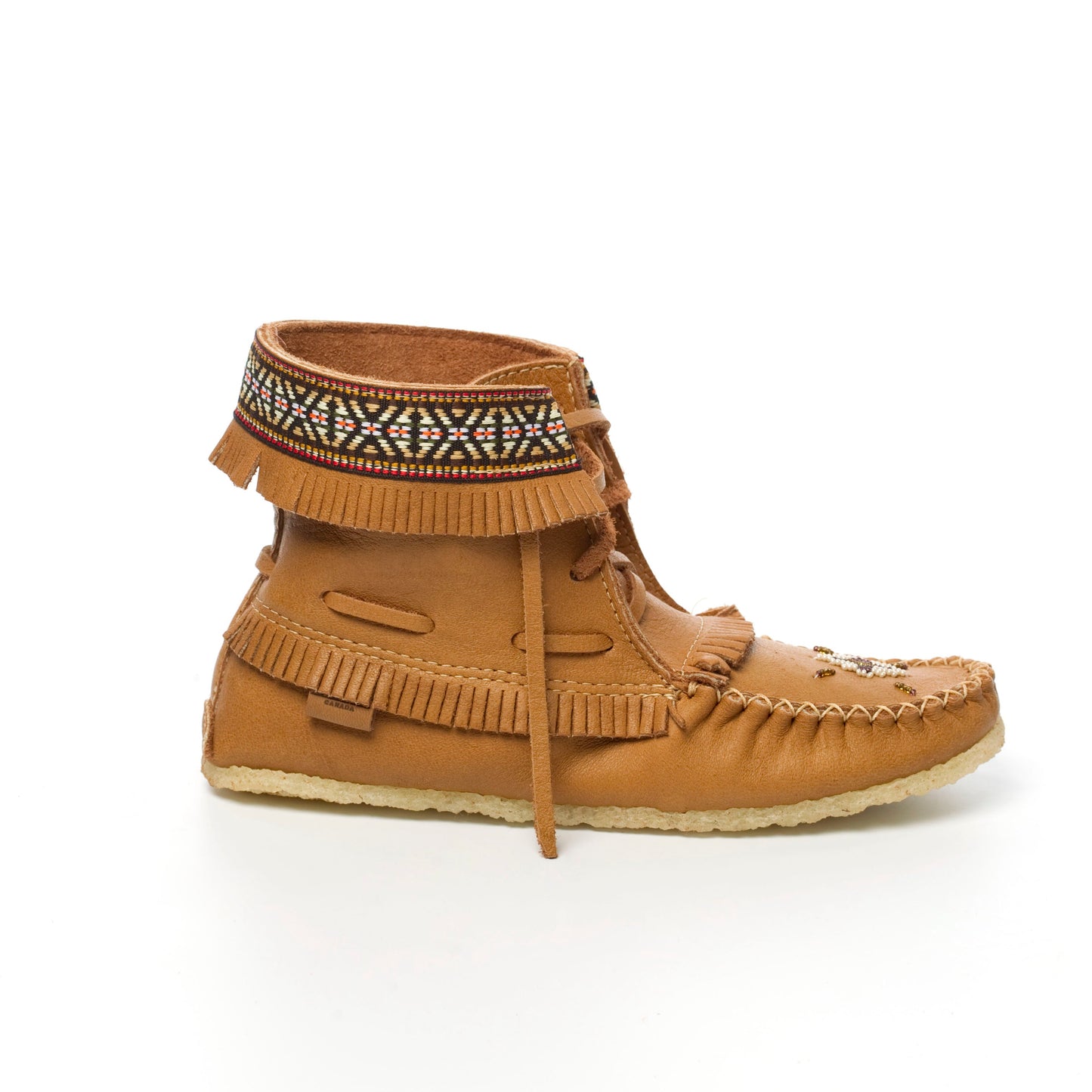 Tecumseh Canada Concho Boots Beaded moccasins side view